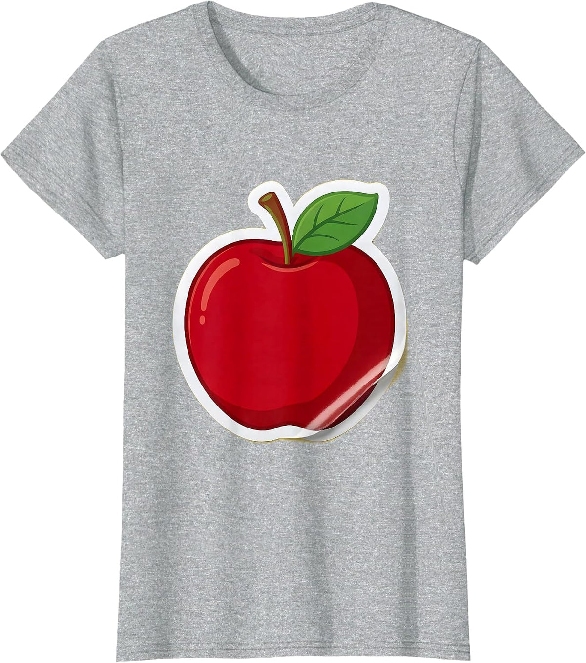 First Grade Teacher Classic Apple Illustration T-Shirt - Heather Grey