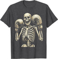 Men's Skeleton Boxer Victory Gloves Raised Graphic T-Shirt - Dark Heather Grey