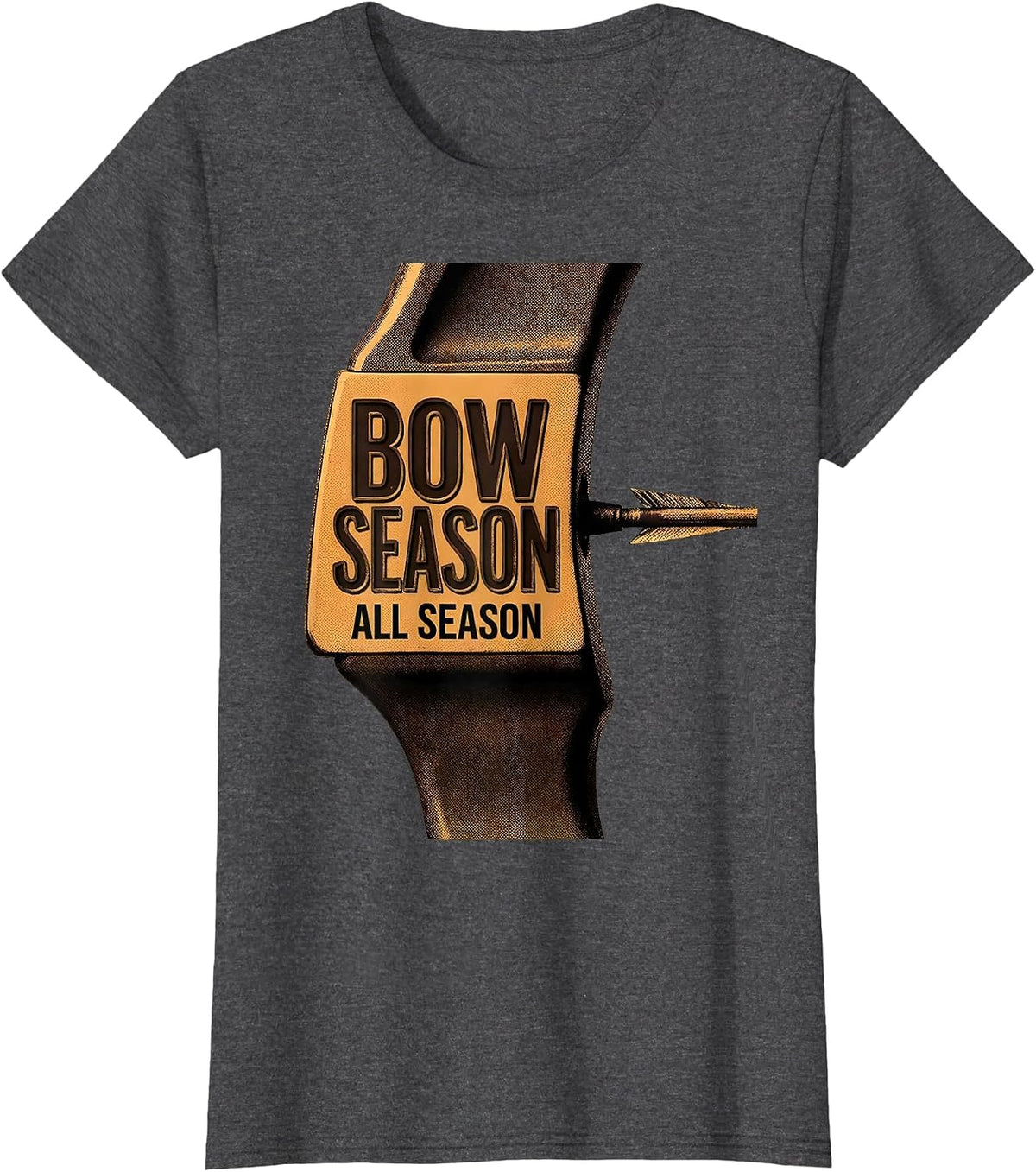 Women's Bow Season All Season Archery Hunting Design T-Shirt - Dark Heather Grey