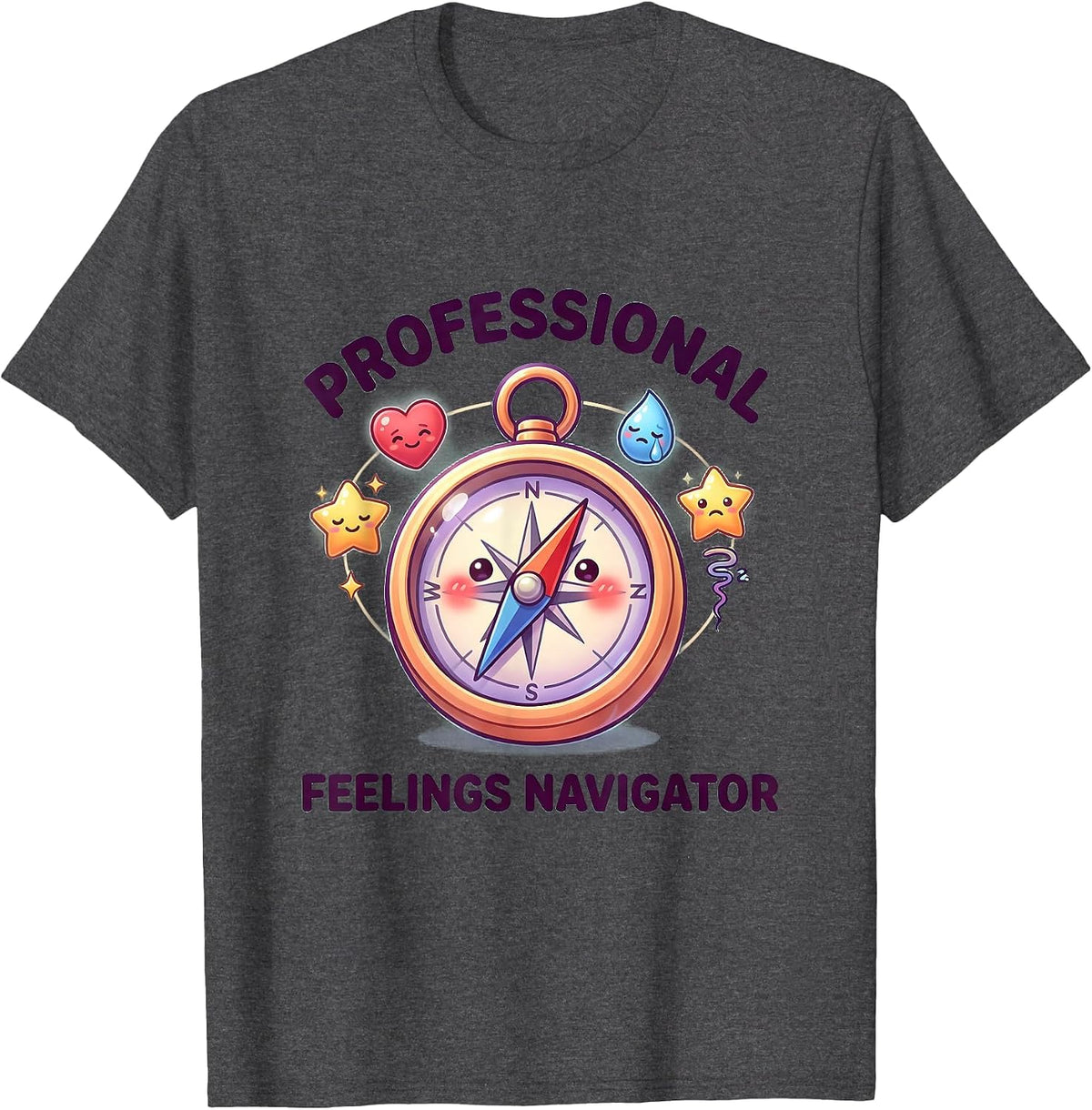 Professional Feelings Navigator Counselor Design T-Shirt - Dark Heather Grey