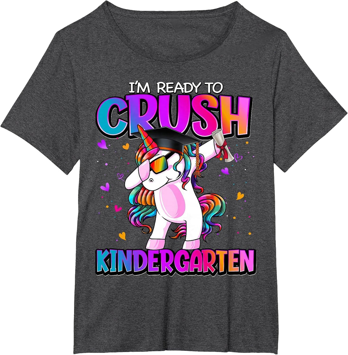 I'm Ready to Crush Kindergarten Back to School Kindergarten T-Shirt - Dark Heather Grey