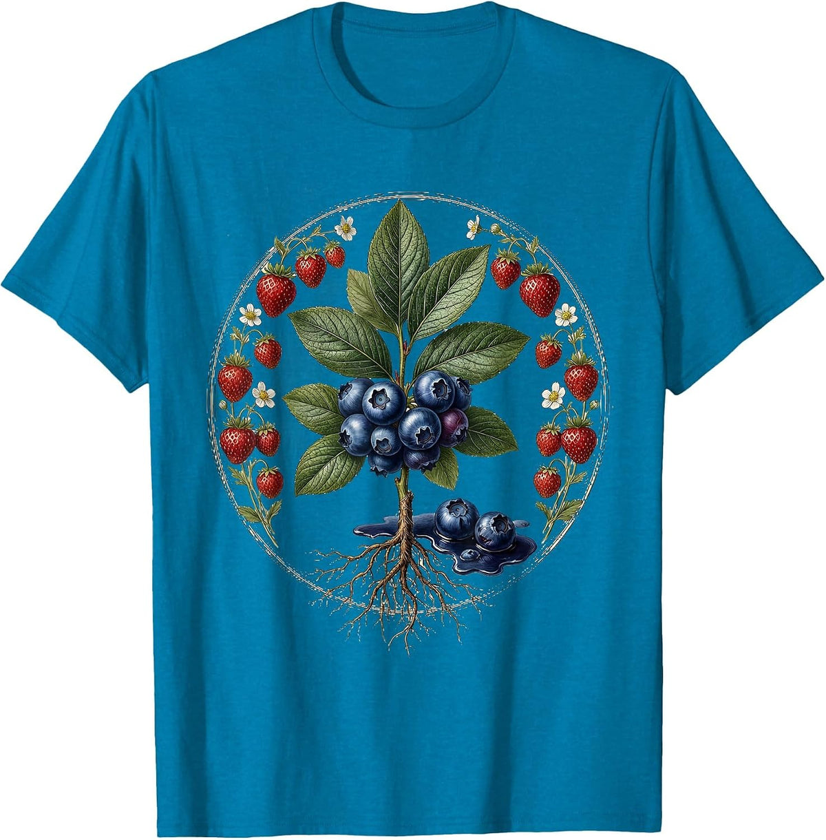 Patriotic Boxer Blueberry Stained Gloves Illustration T-Shirt - Sapphire Blue