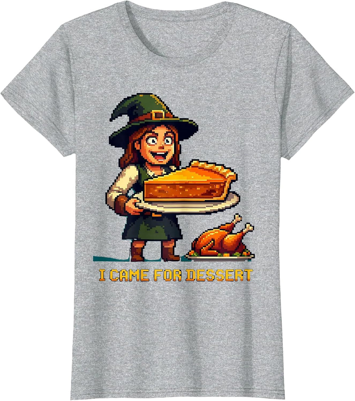 Women's I Came For Dessert Funny Thanksgiving Design T-Shirt - Heather Grey
