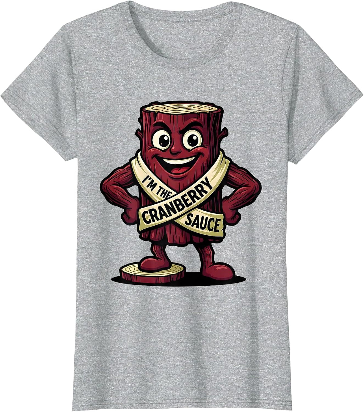 I'm The Cranberry Sauce Funny Thanksgiving Food Matching T-Shirt - Heather Grey