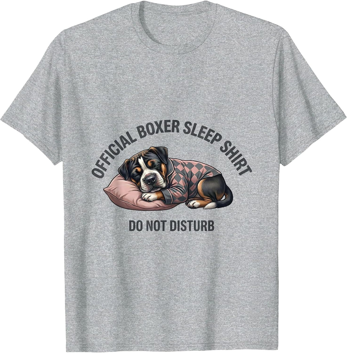 Men's Official Boxer Sleep Shirt Do Not Disturb Funny T-Shirt - Heather Grey