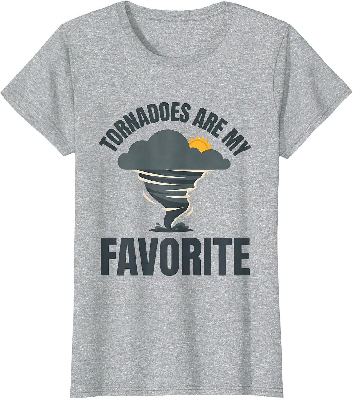 Women's Tornadoes Are My Favorite Flat Vector Storm Chaser T-Shirt - Heather Grey