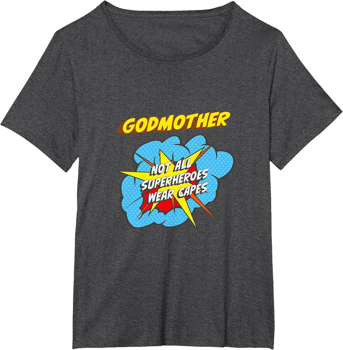 Godmother Funny Superhero Family T-Shirt - Dark Heather Grey