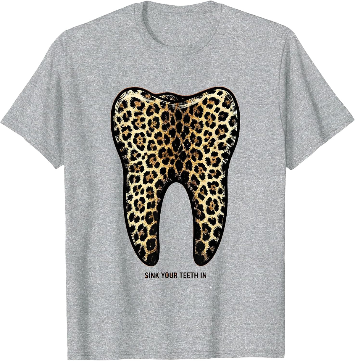 Men's Sink Your Teeth In Dental Halloween Design T-Shirt - Heather Grey
