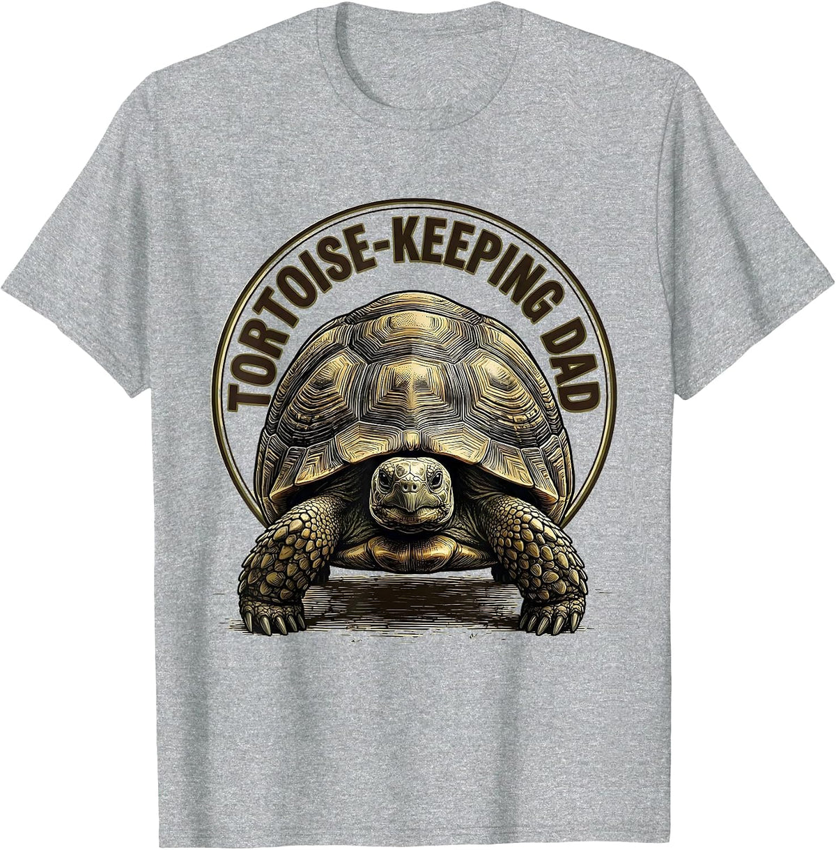Men's Tortoise-Keeping Dad Funny Dad Pet Lover Gift T-Shirt - Heather Grey