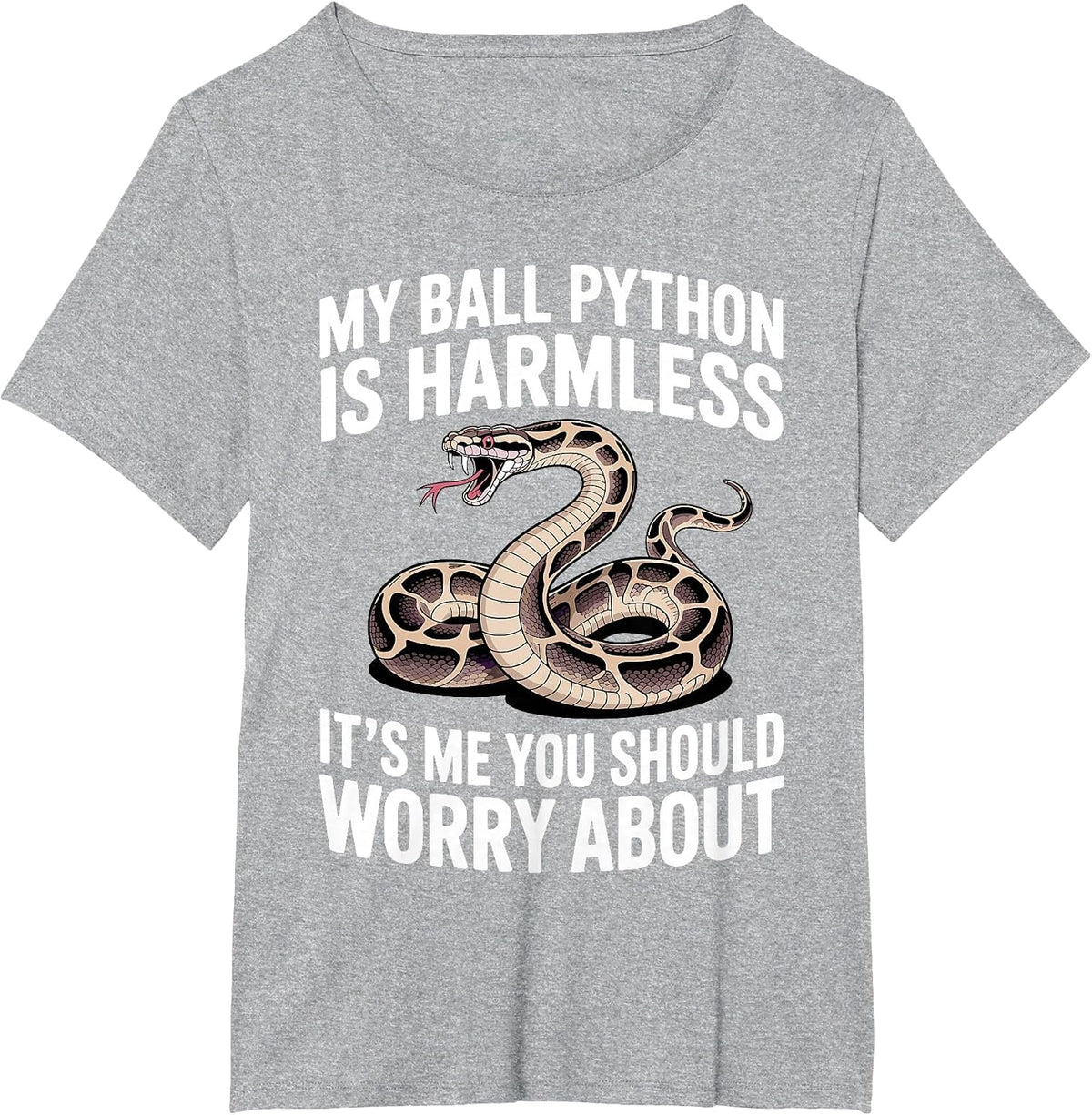 Funny Ball Python Art for Men Women Snake Ball Python Lover T-Shirt - Heather Grey