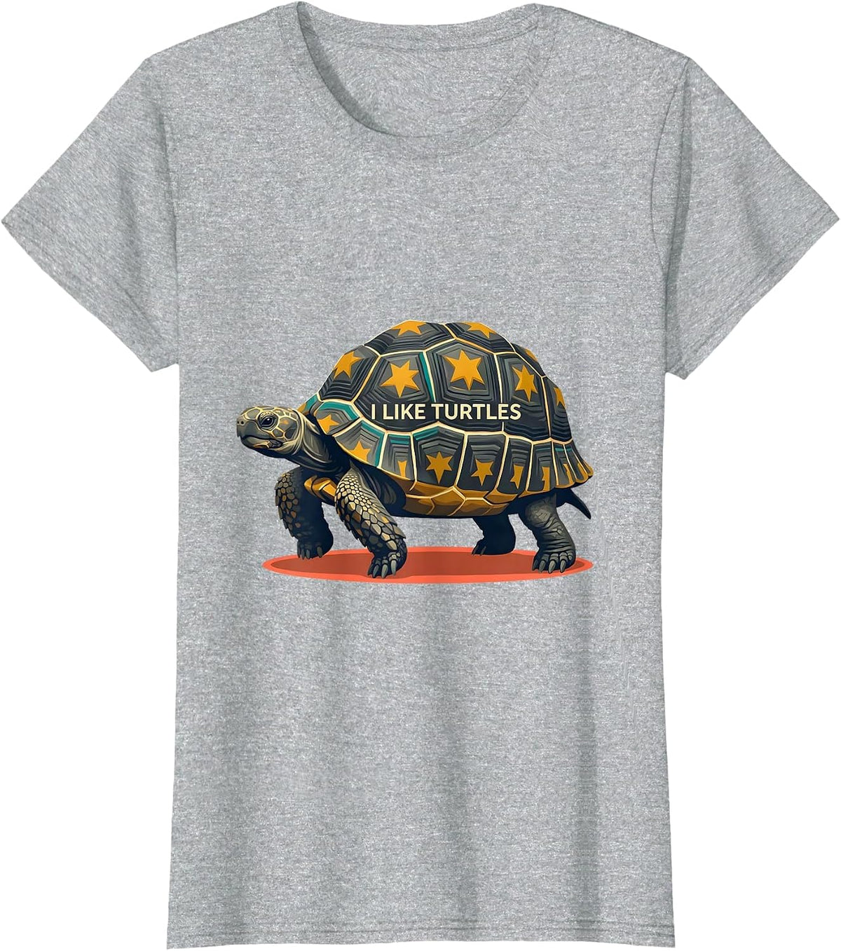 Women's I Like Turtles Midcentury Modern Tortoise Lover Gift T-Shirt - Heather Grey