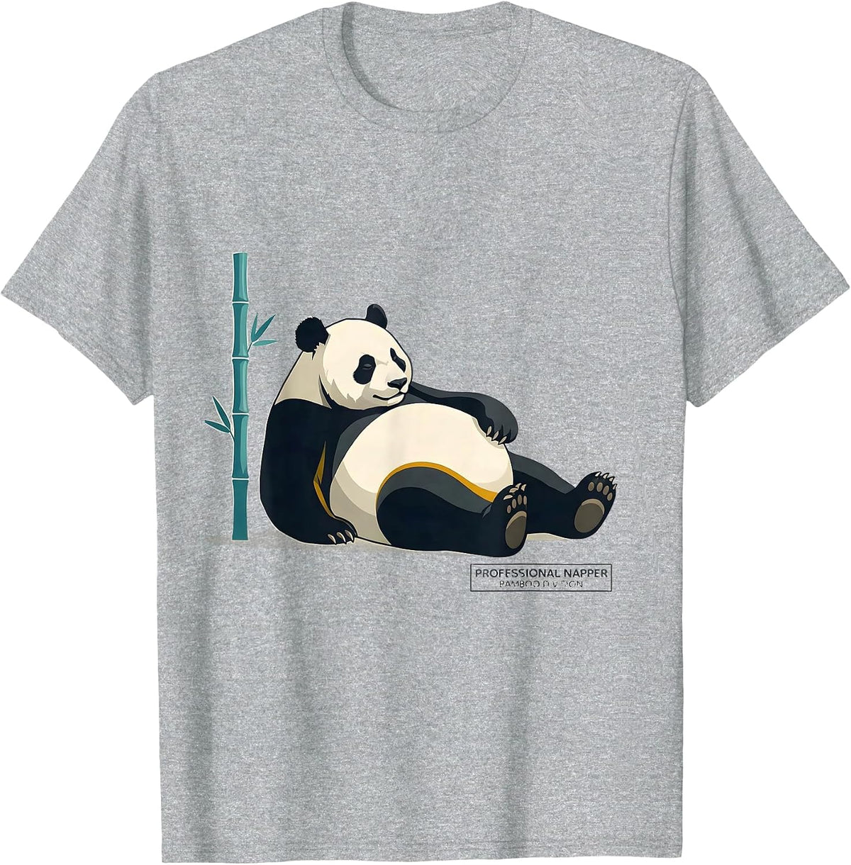 Men's Professional Napper Bamboo Division Midcentury Modern Panda T-Shirt - Heather Grey