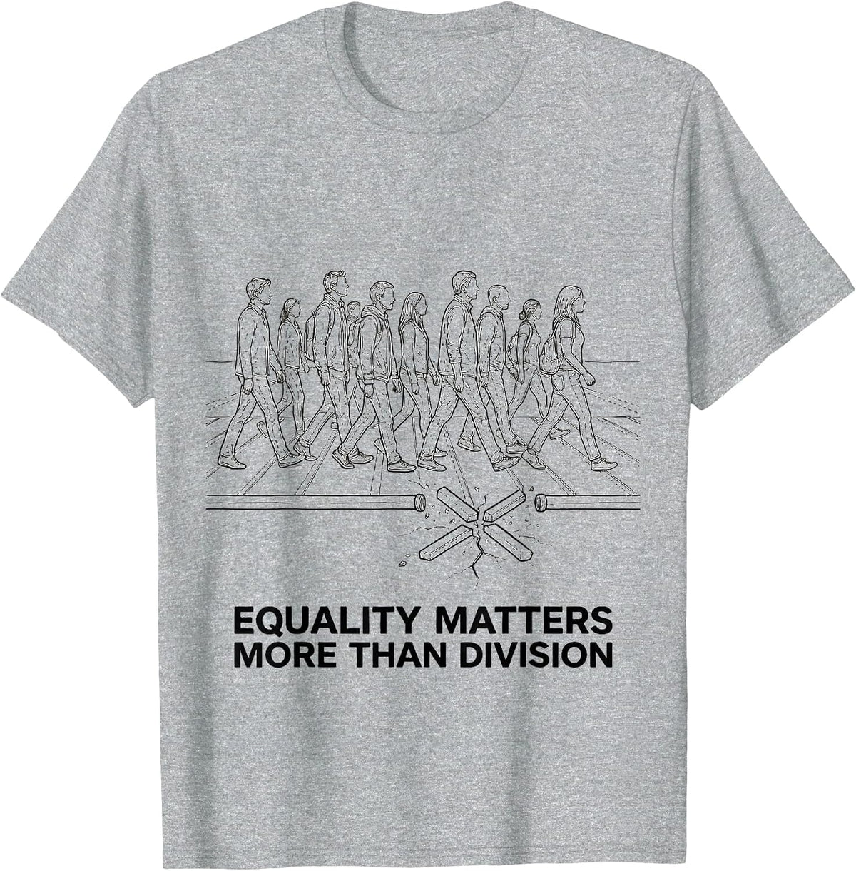 Men's Equality Matters More Than Division Antiracism Math Symbol T-Shirt - Heather Grey