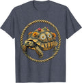 Desert Tortoise Floral Shell Western Graphic T-Shirt - Heather Blue