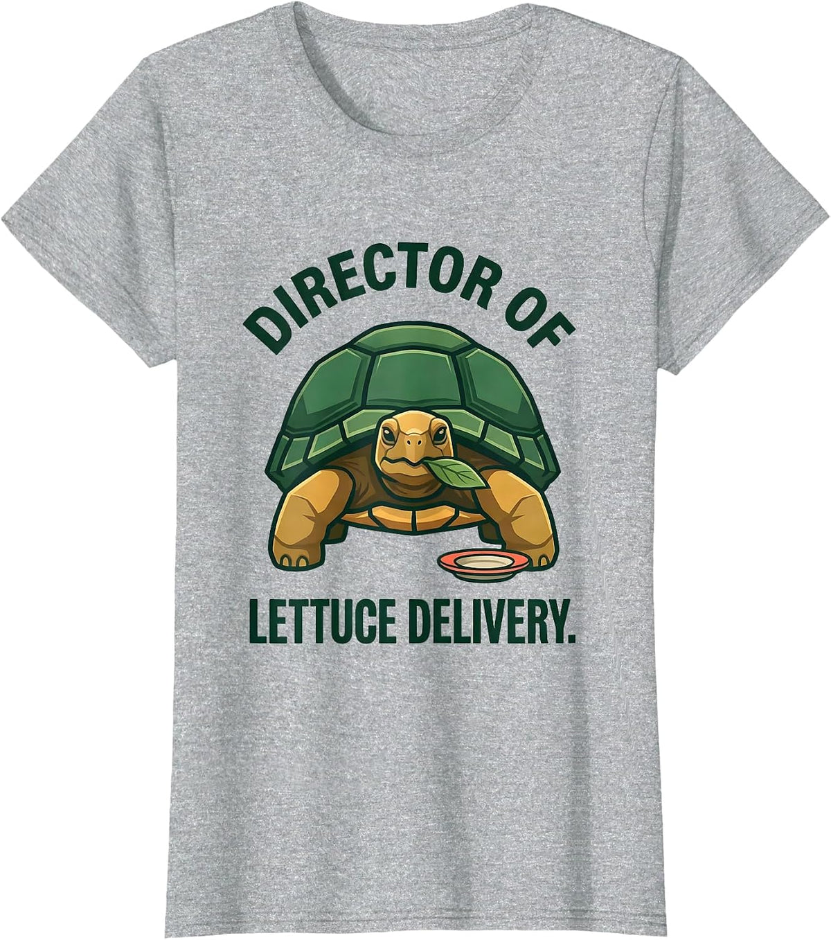 Women's Director Of Lettuce Delivery Funny Tortoise Lover Animal T-Shirt - Heather Grey