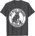 Men's My Bull Terrier Outranks Me Funny Dog Lover Breed Humor T-Shirt - Dark Heather Grey