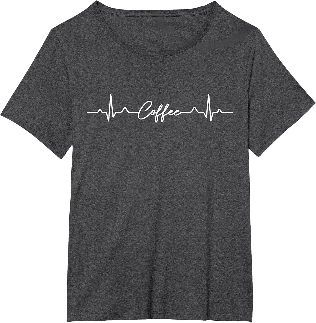 Coffee Heartbeat - Coffee Lover T-Shirt - Dark Heather Grey