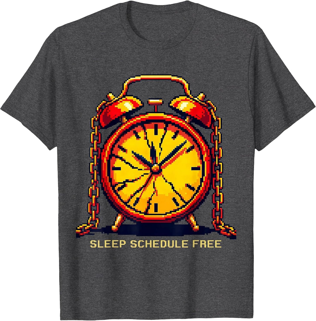 Sleep Schedule Free Labor Day Freedom Design T-Shirt - Dark Heather Grey