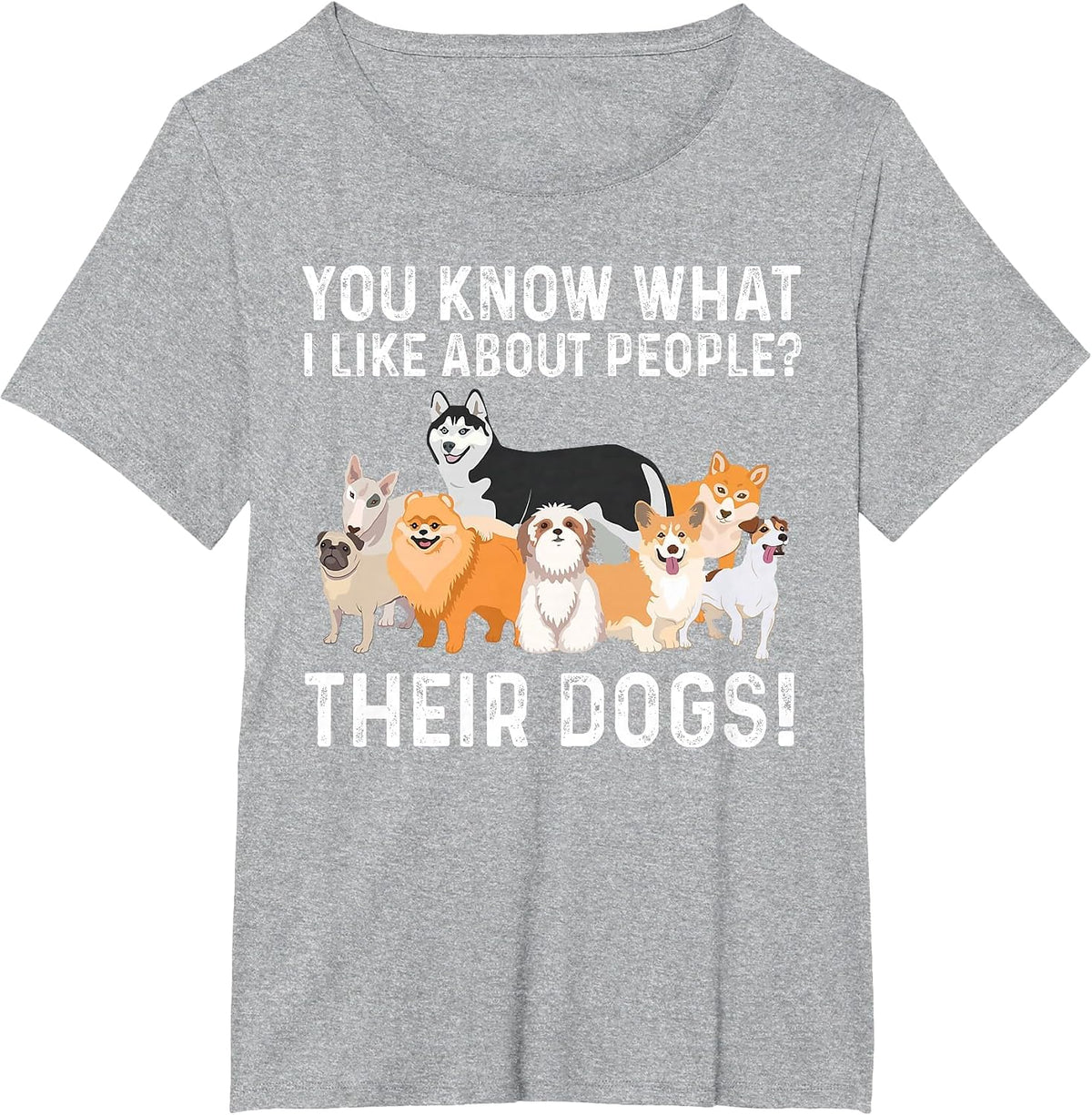 Cute Dog Design for Men Women Kids Dog Lovers I Like Dogs T-Shirt - Heather Grey