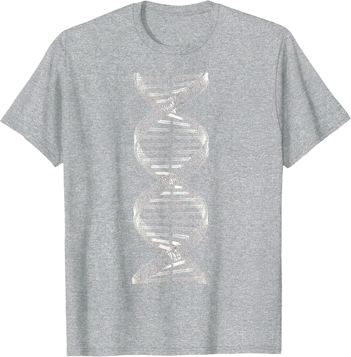 Men's Baseball Stitch Double Helix Science Art T-Shirt - Heather Grey