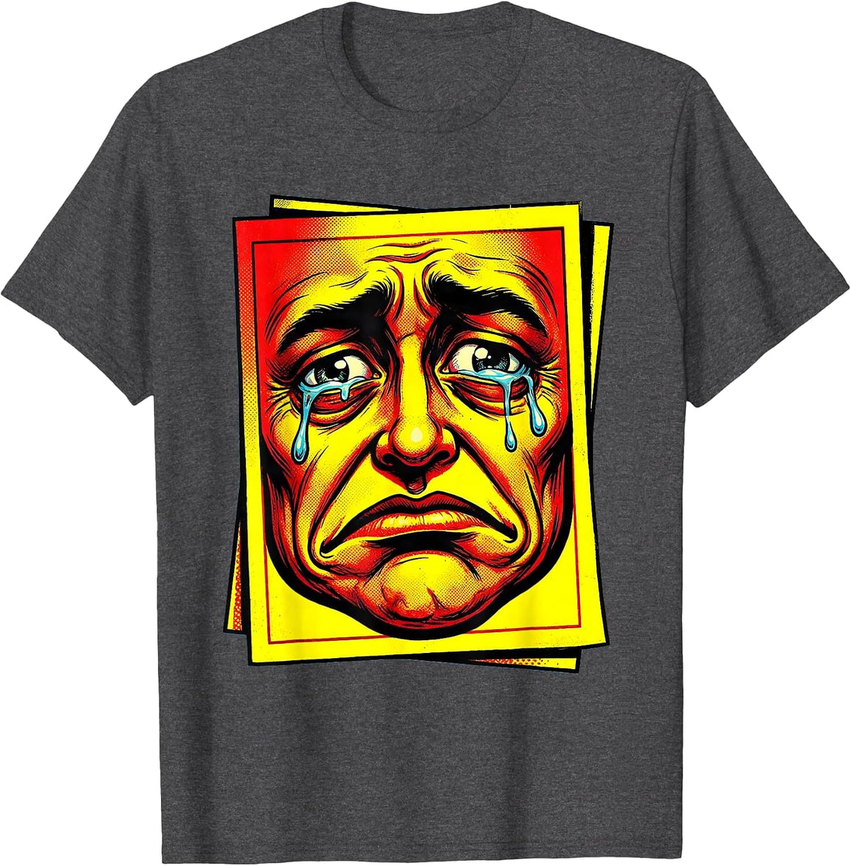 Funny Report Card Sad Face Teacher Humor Gift T-Shirt - Dark Heather Grey