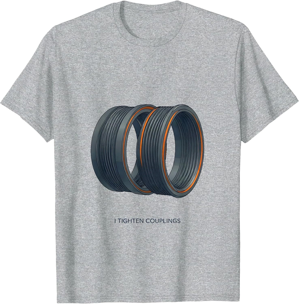 Men's I Tighten Couplings Funny Plumber Pipefitter Steamfitter T-Shirt - Heather Grey