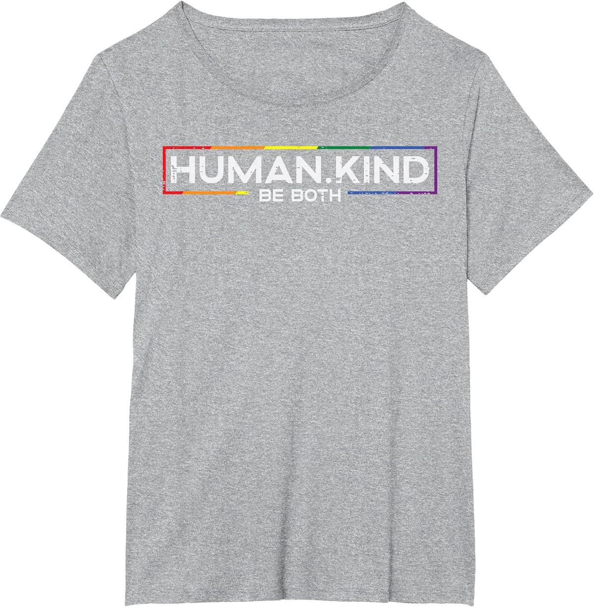 Gay Pride Month Human Kind LGBTQ Ally Rainbow Pride Shirt Tees and T Shirts for Men Women - Heather Grey