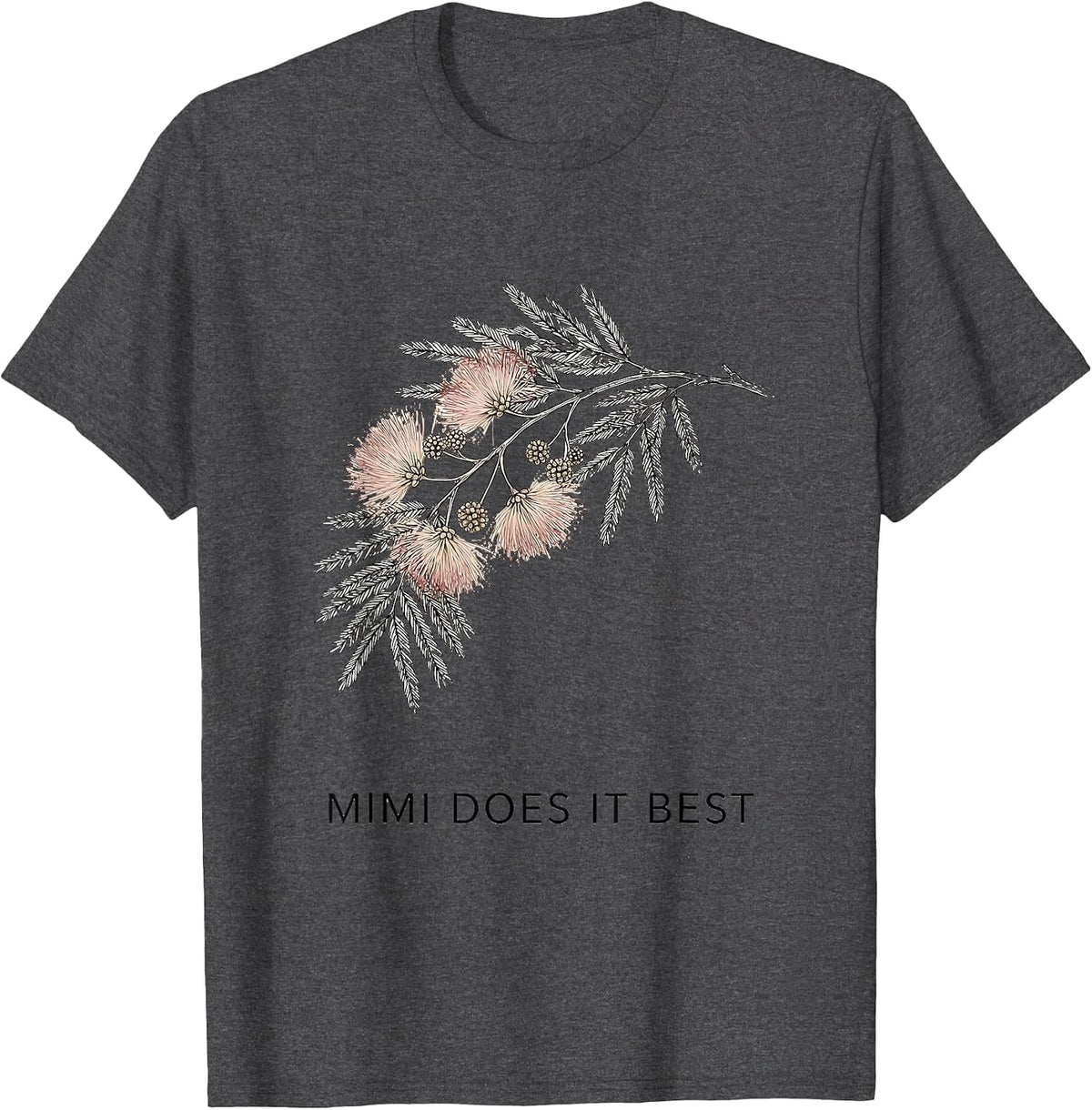 Men's Mimi Does It Best Proud Grandmother Design T-Shirt - Dark Heather Grey