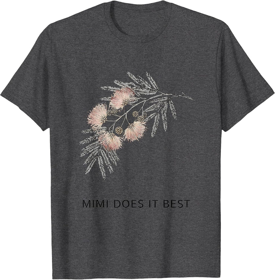 Men's Mimi Does It Best Proud Grandmother Design T-Shirt - Dark Heather Grey