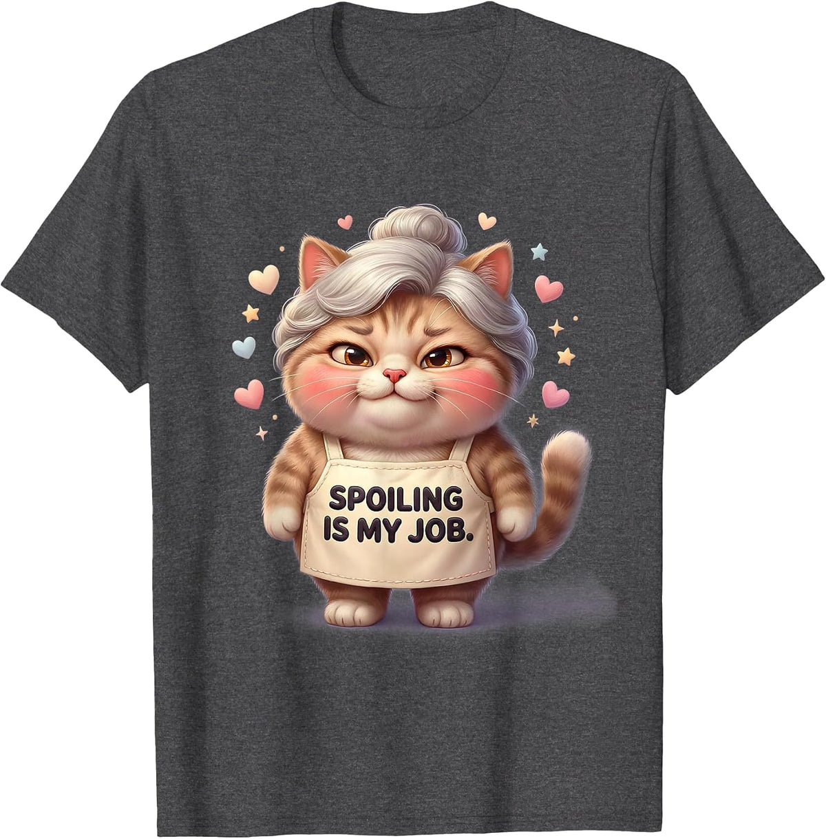 Spoiling Is My Job Grandparent Mimi Design T-Shirt - Dark Heather Grey