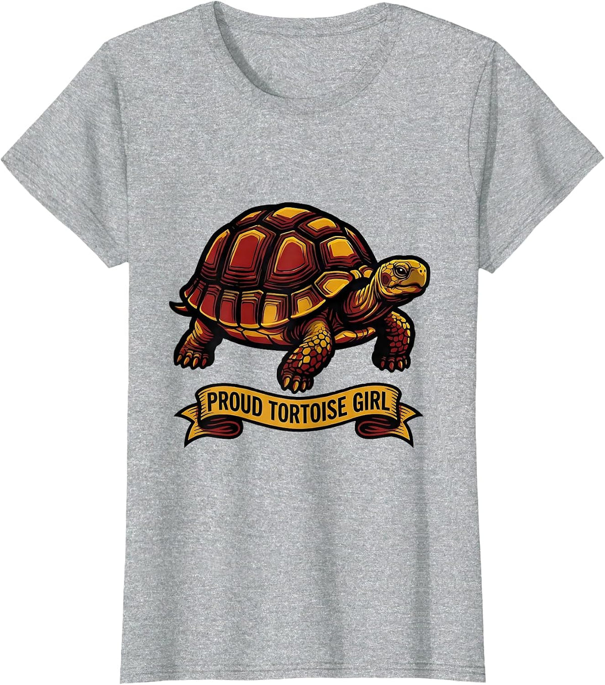 Women's Proud Tortoise Girl Tattoo Flash Animal Lover Gift T-Shirt - Heather Grey