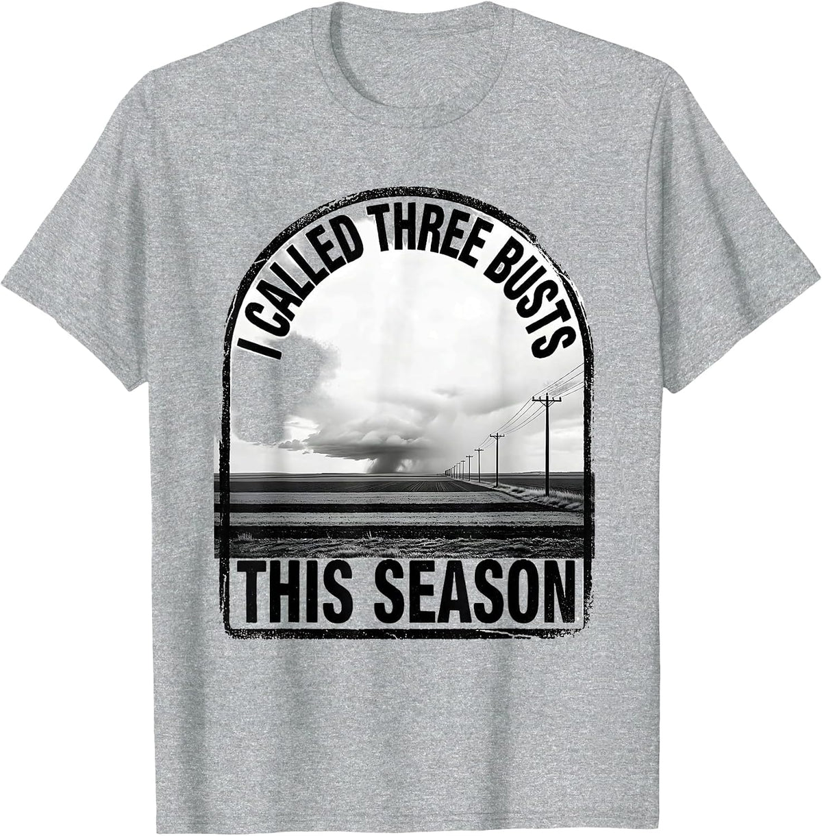 Men's I Called Three Busts This Season Storm Chaser Meteorology T-Shirt - Heather Grey
