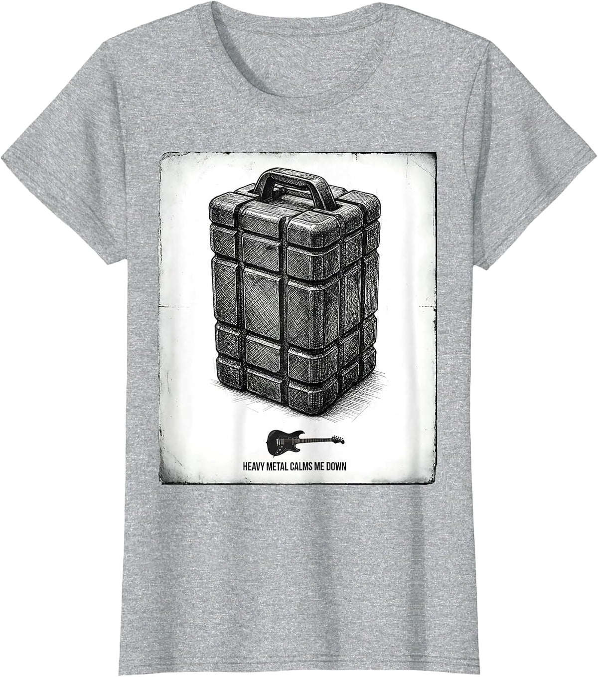 Heavy Metal Calms Me Down Funny Metal Fan Pun Humor T-Shirt - Heather Grey