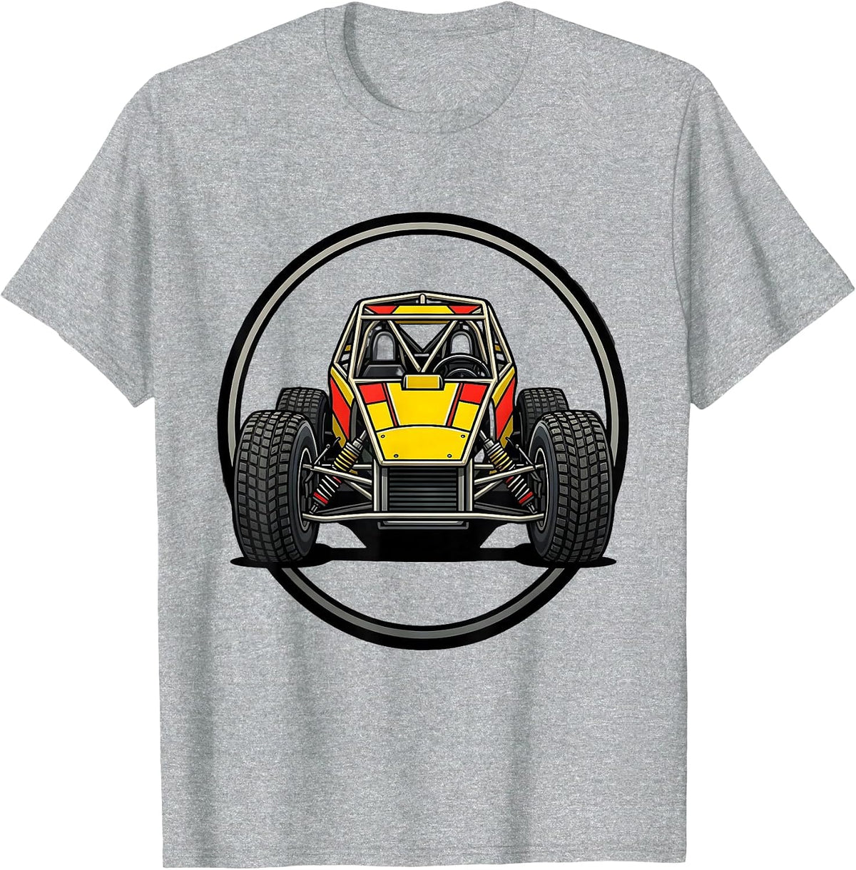 Men's Dirt Track Sprint Car Racing Enthusiast Patriotic Hobbyist T-Shirt - Heather Grey