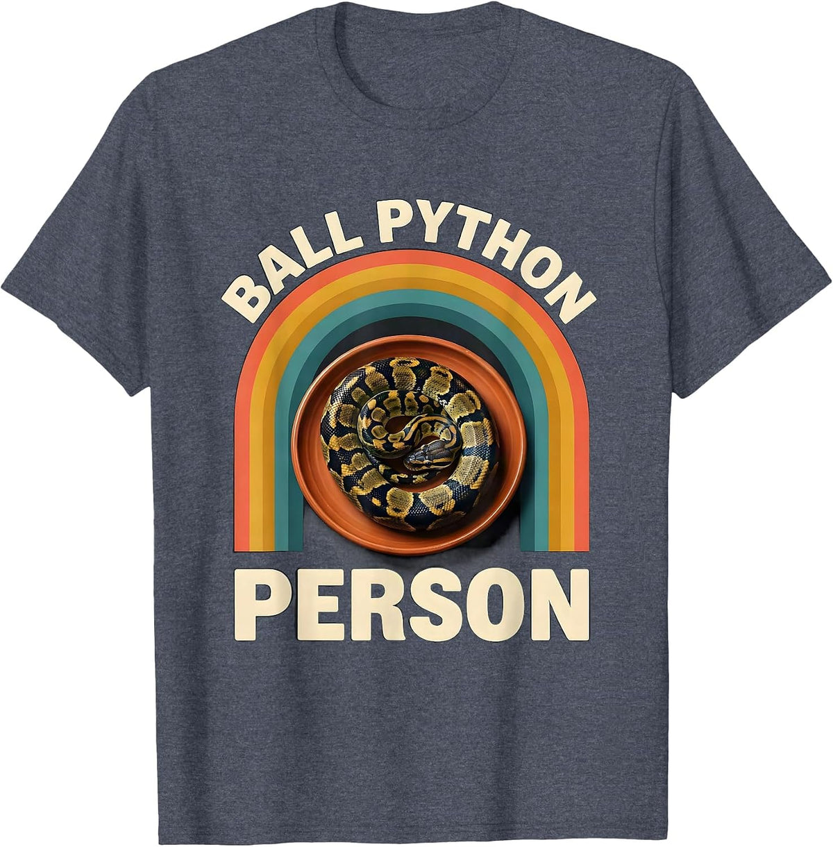 Ball Python Person Midcentury Modern Snake Enthusiast Pride T-Shirt - Heather Blue