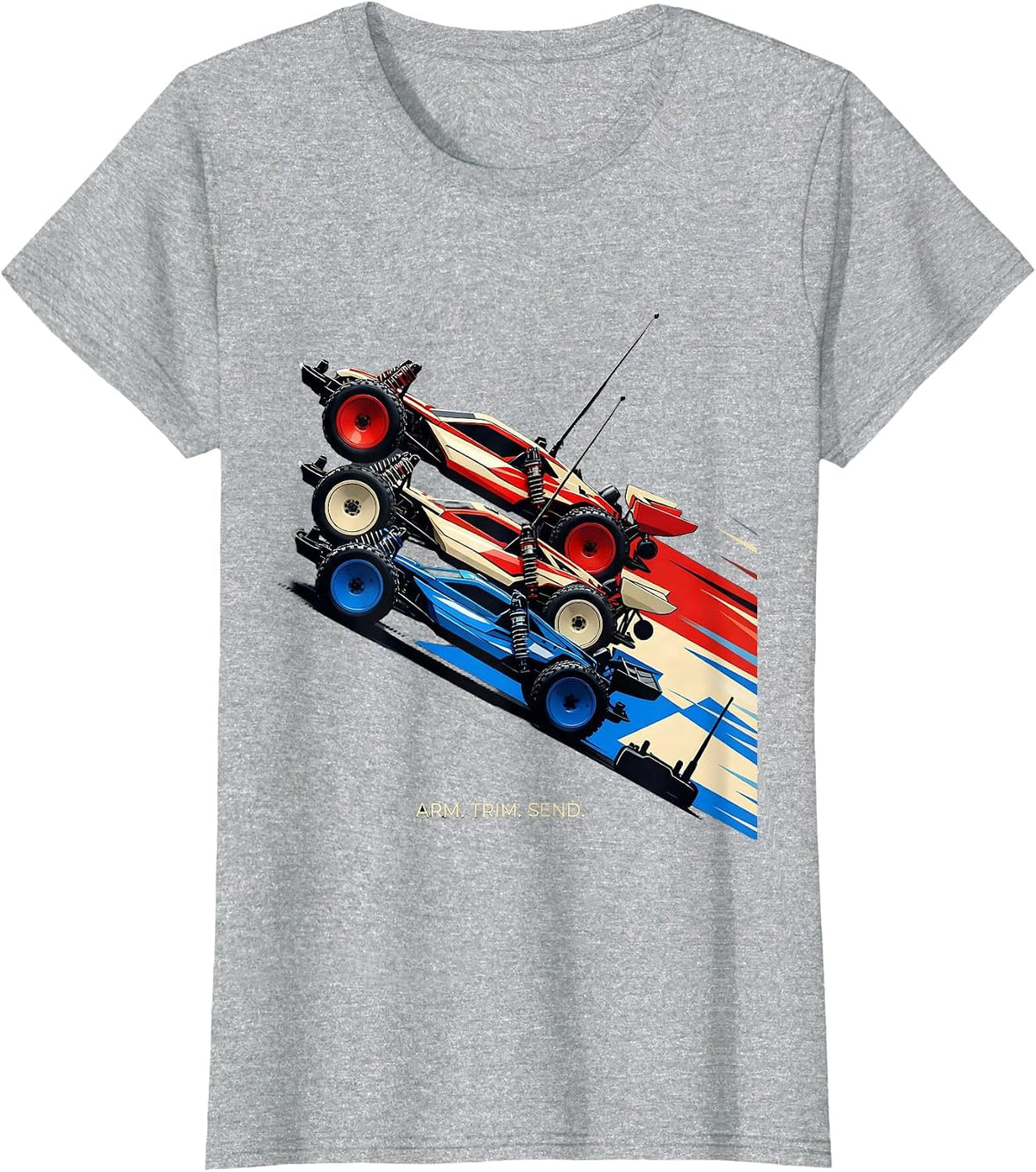 Women's Arm. Trim. Send. Futurist RC Drag Racing Enthusiast Gift T-Shirt - Heather Grey
