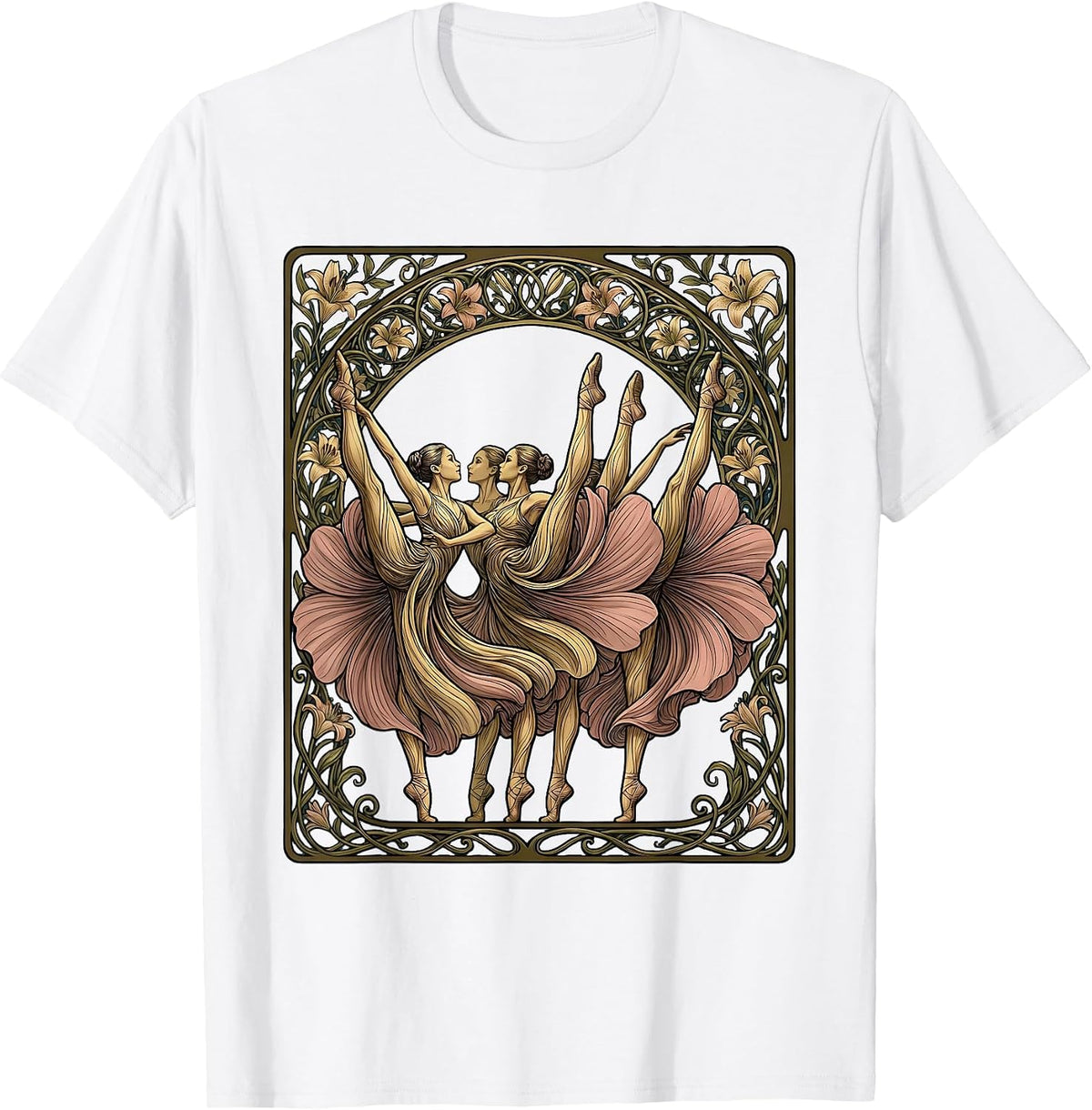 Men's Chorus Line High Kick Dance Graphic T-Shirt - White