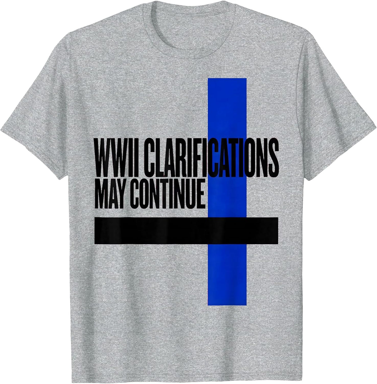 Men's WWII Clarifications May Continue Brutalist Graphic WW2 T-Shirt - Heather Grey