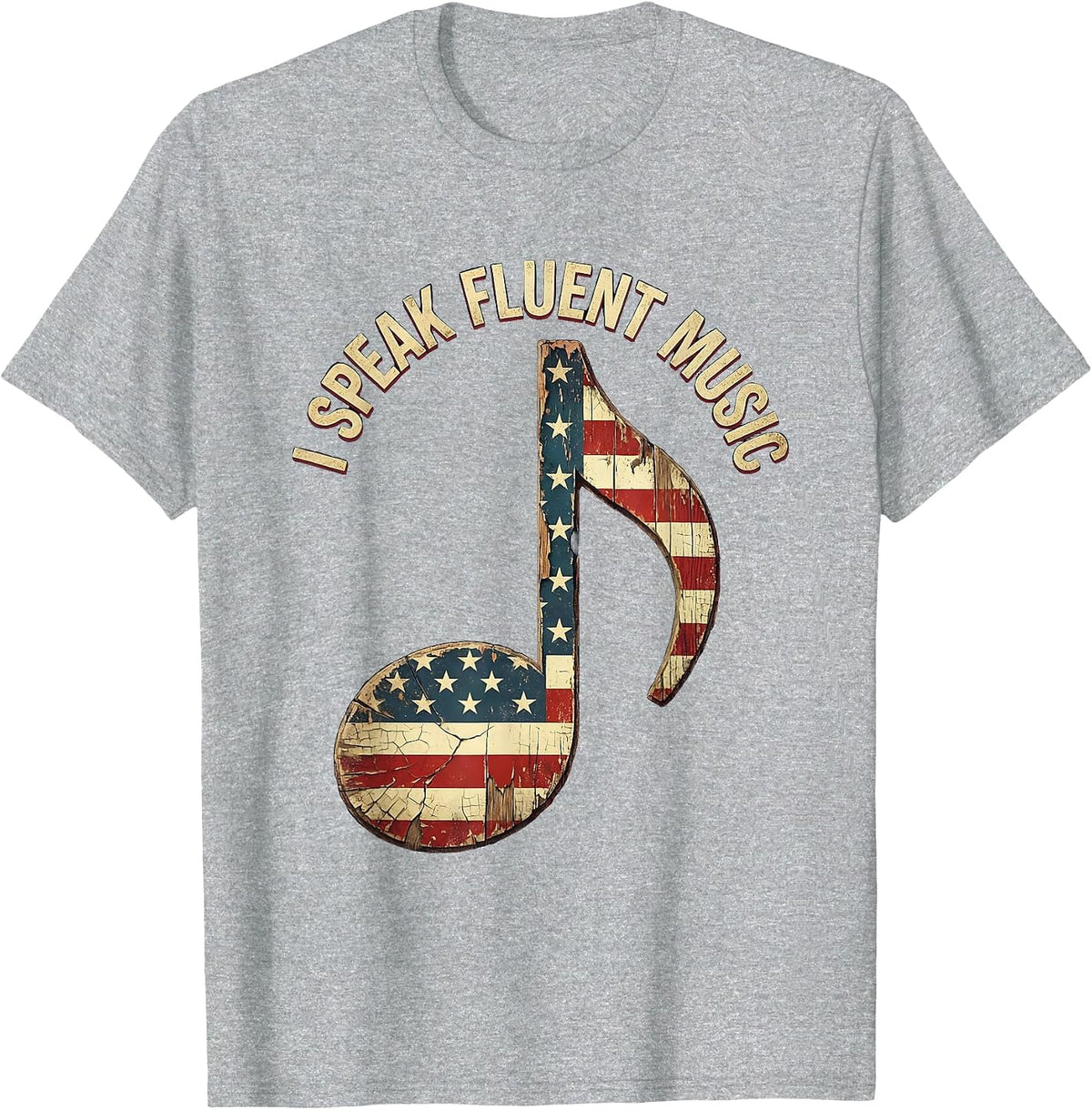 Men's I Speak Fluent Music Teacher Design T-Shirt - Heather Grey
