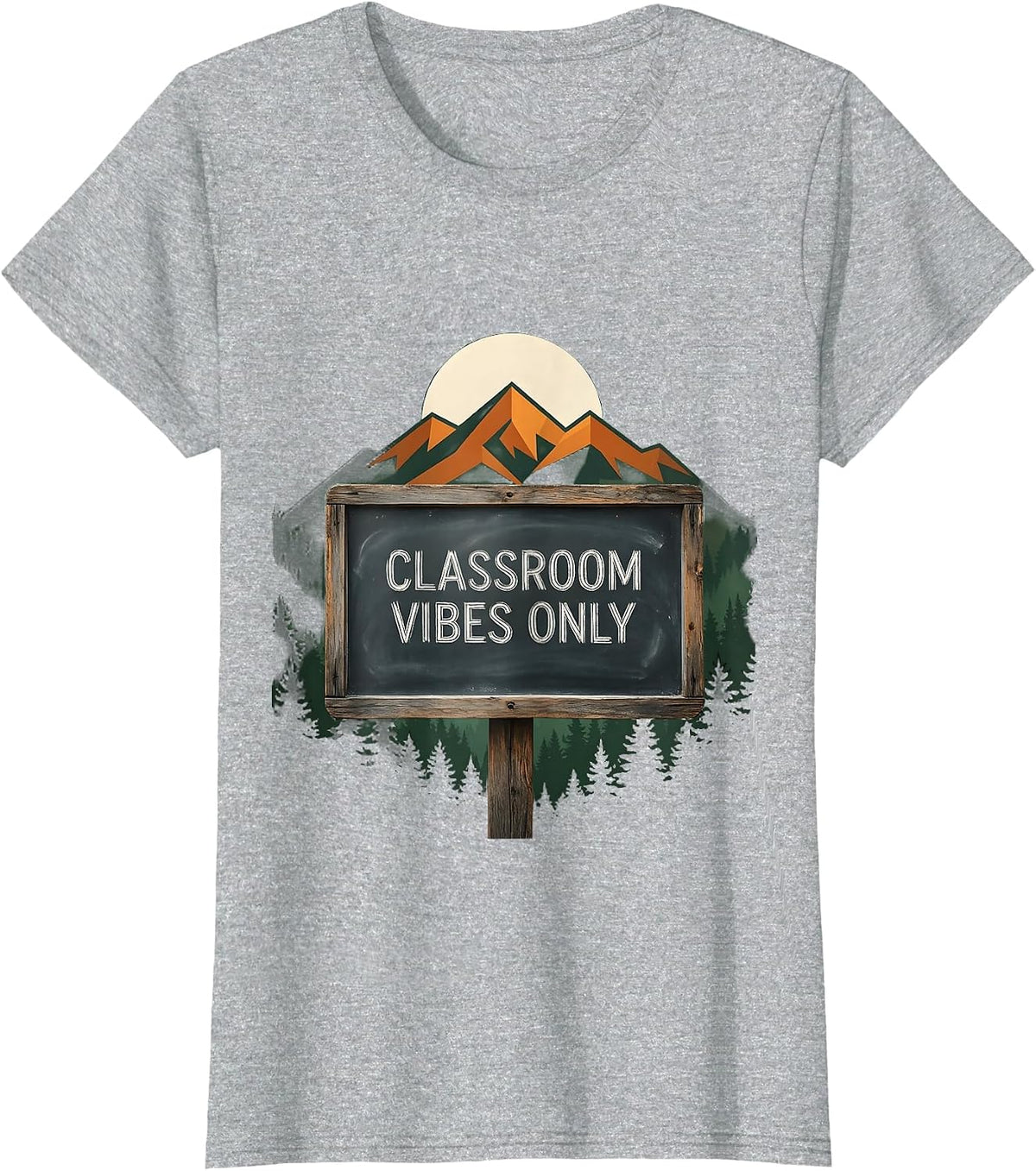 Classroom Vibes Only 3rd Grade Teacher Design T-Shirt - Heather Grey
