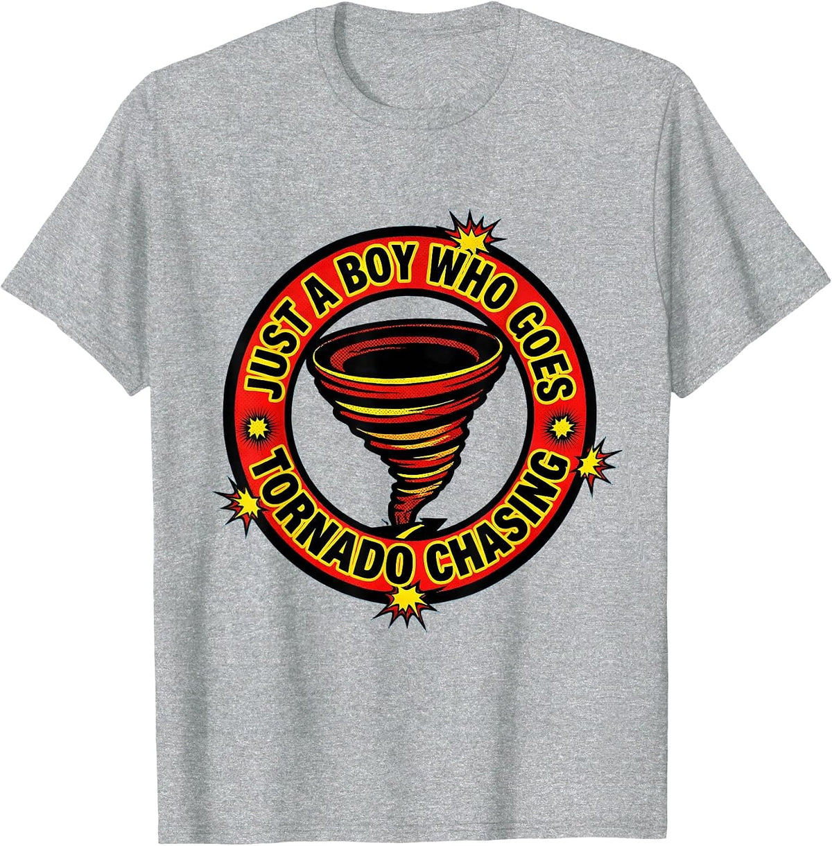 Men's Just A Boy Who Goes Tornado Chasing Funny Storm Chaser T-Shirt - Heather Grey
