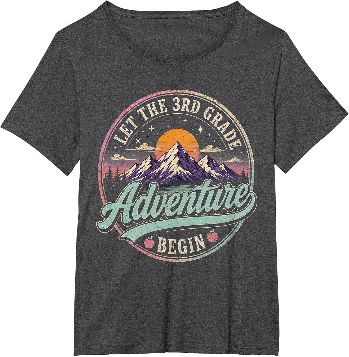Let The 3rd Grade Adventure Begin Funny 3rd Grade Teacher T-Shirt - Dark Heather Grey