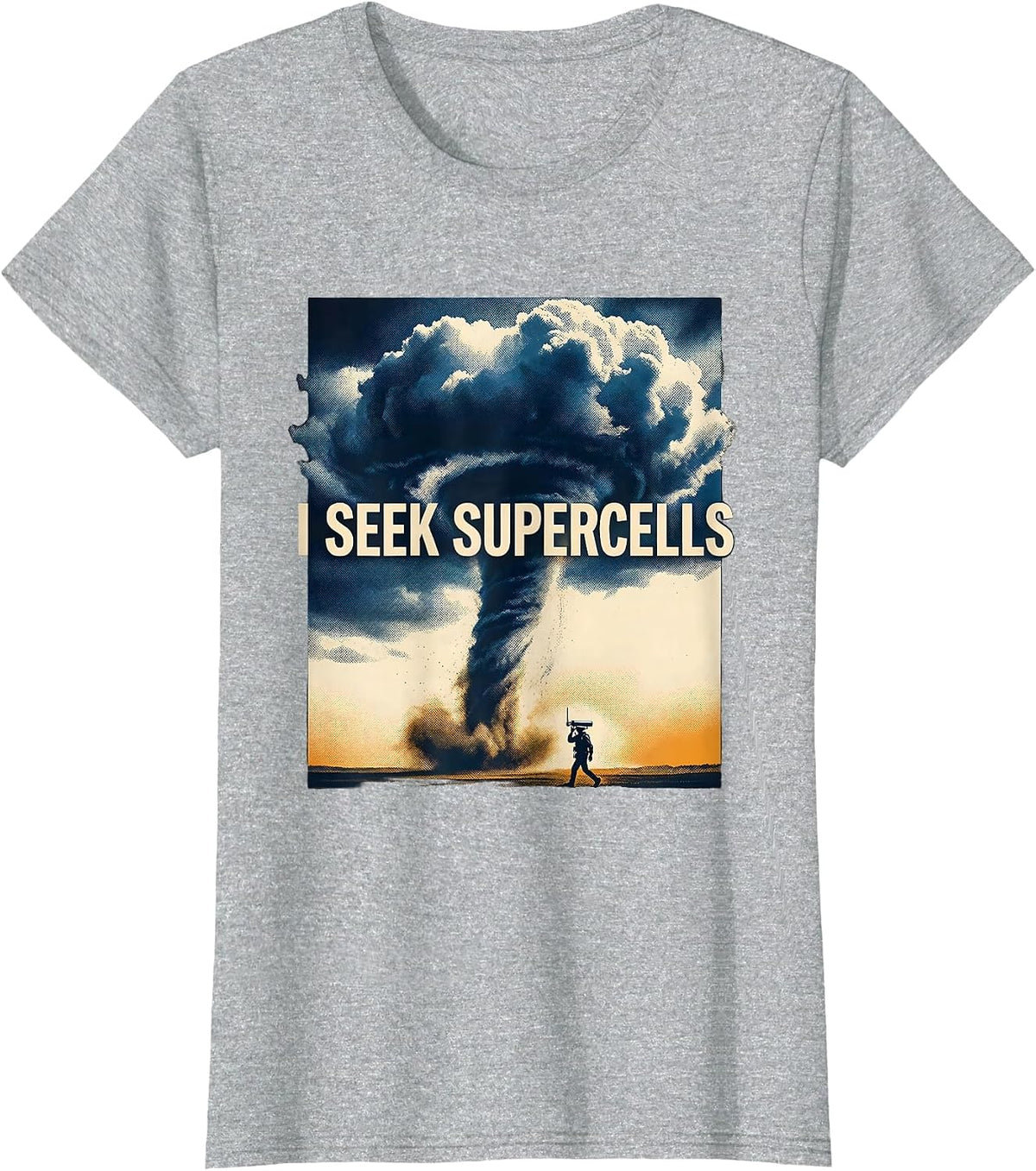 I Seek Supercells Storm Chaser Meteorology Weather T-Shirt - Heather Grey