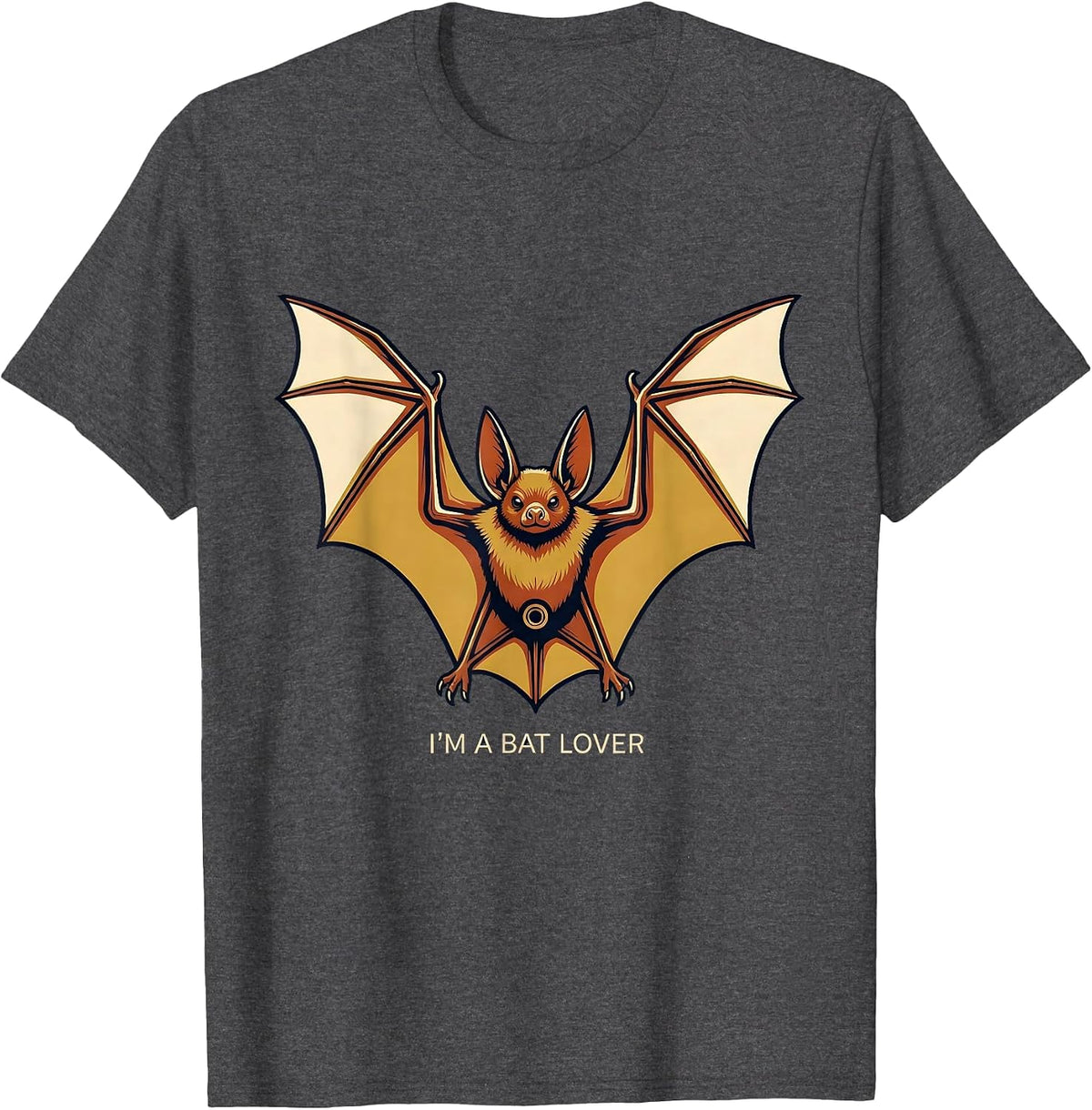 I'm A Bat Lover Funny Bat Enthusiast Wildlife Conservation T-Shirt - Dark Heather Grey