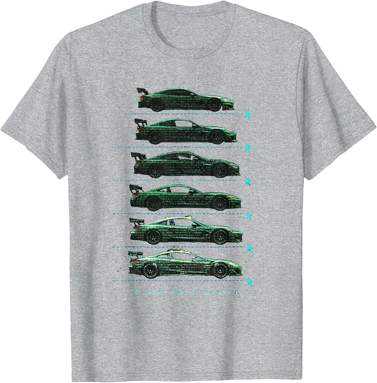 Men's My Spare Time Is Sim Racing Funny Car Enthusiast Hobbyist T-Shirt - Heather Grey