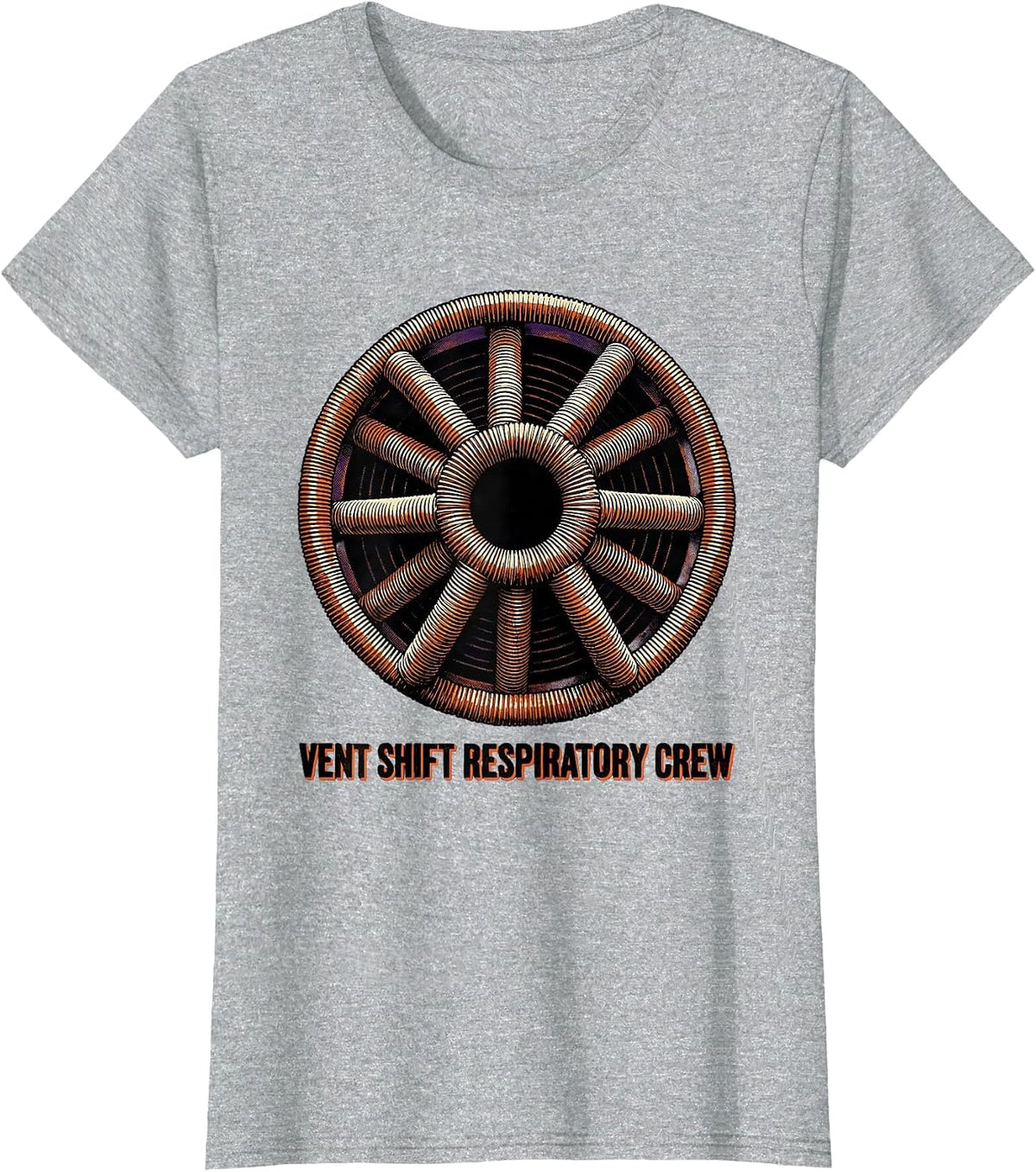 Vent Shift Respiratory Crew Halloween RT Crew Humor T-Shirt - Heather Grey