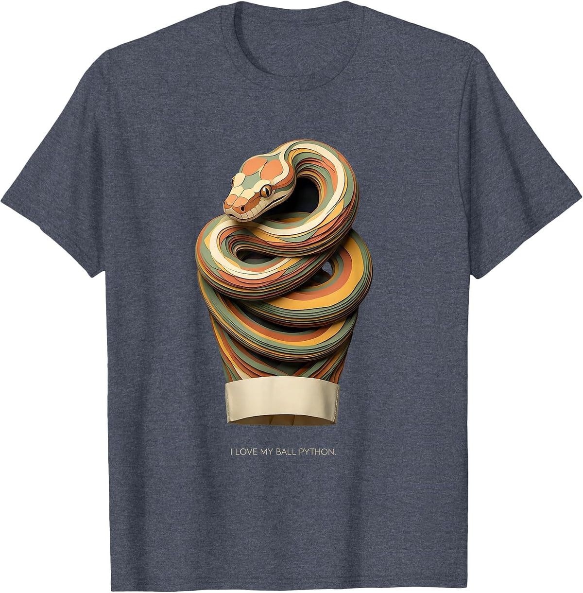 I Love My Ball Python Cute Reptile Keeper Snake Lover Gift T-Shirt - Heather Blue
