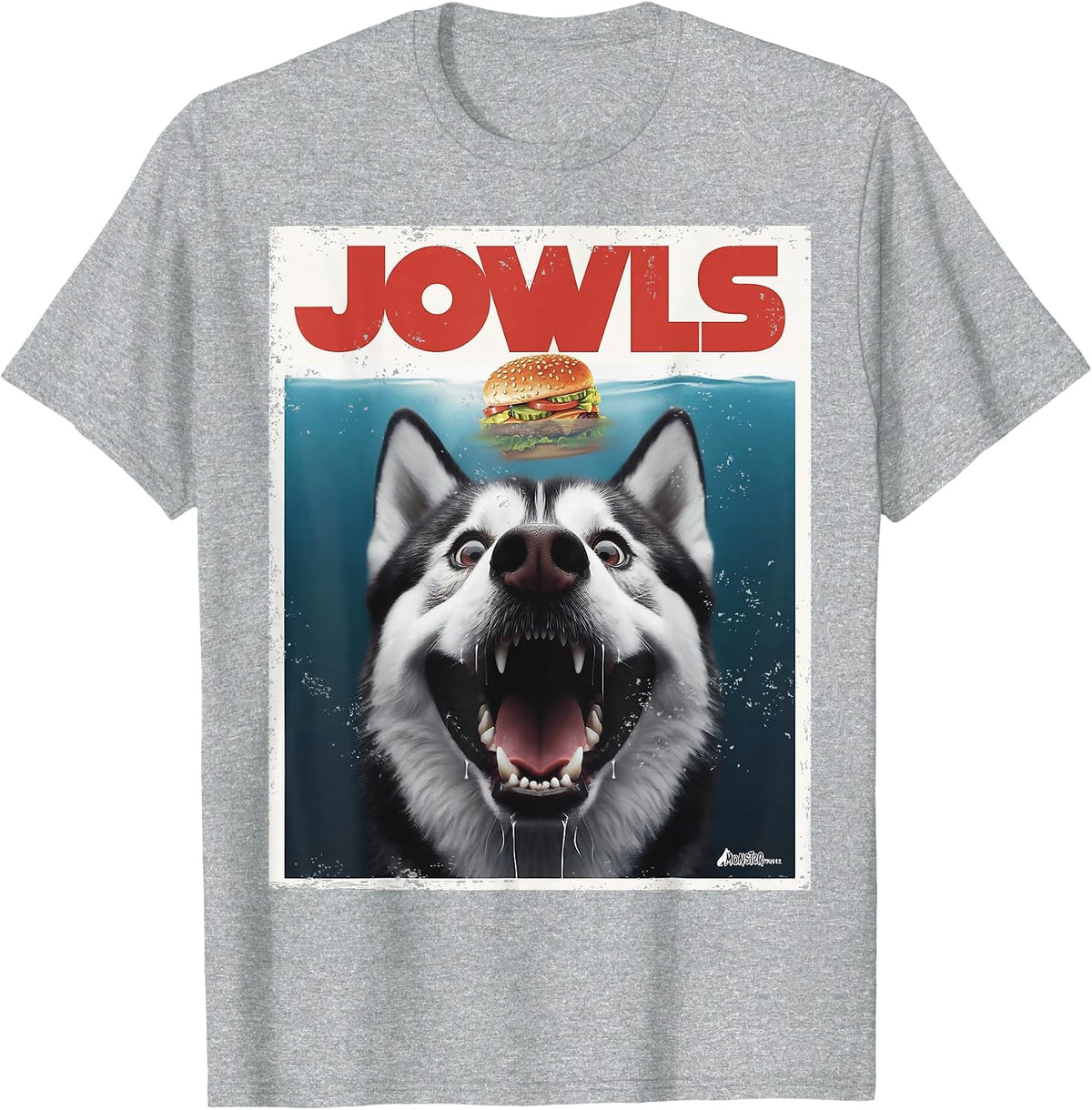 Funny Siberian Husky Jowls, Sled Dog Mom Top Alaskan Dog Dad T-Shirt - Heather Grey