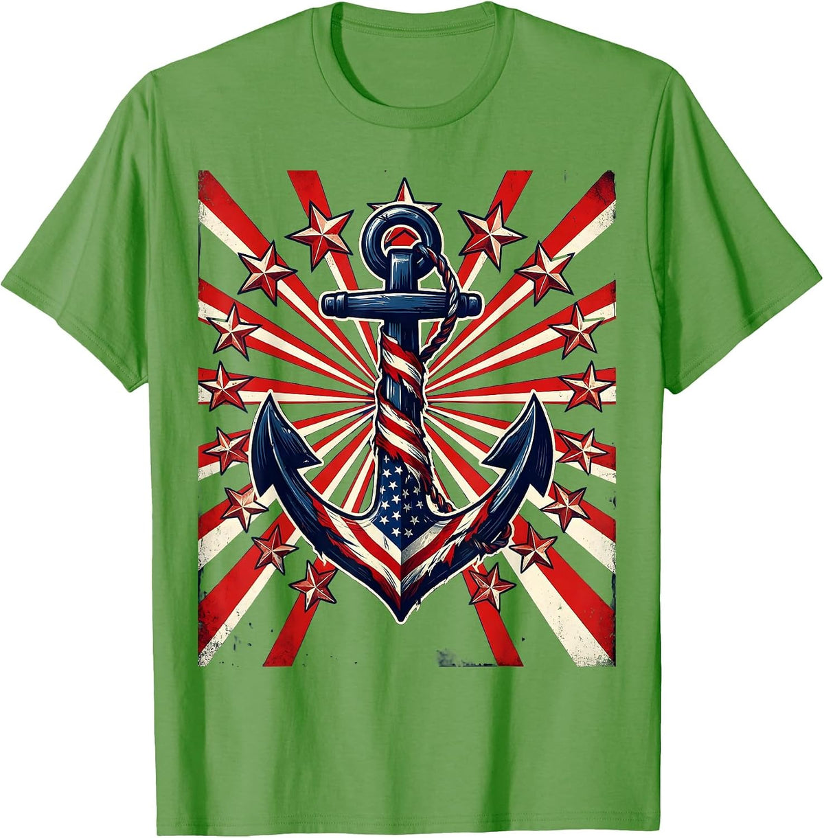 Men's Anchor Sinking Into the Deep Ocean Graphic T-Shirt - Grass Green