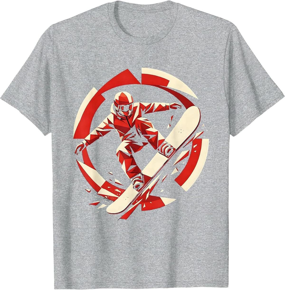 Men's Snowboard 360 Spin Freestyle Rider Graphic T-Shirt - Heather Grey